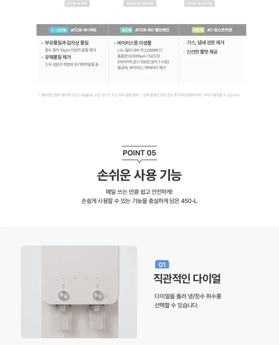 청호나이스 냉온정수기 450-L 상세